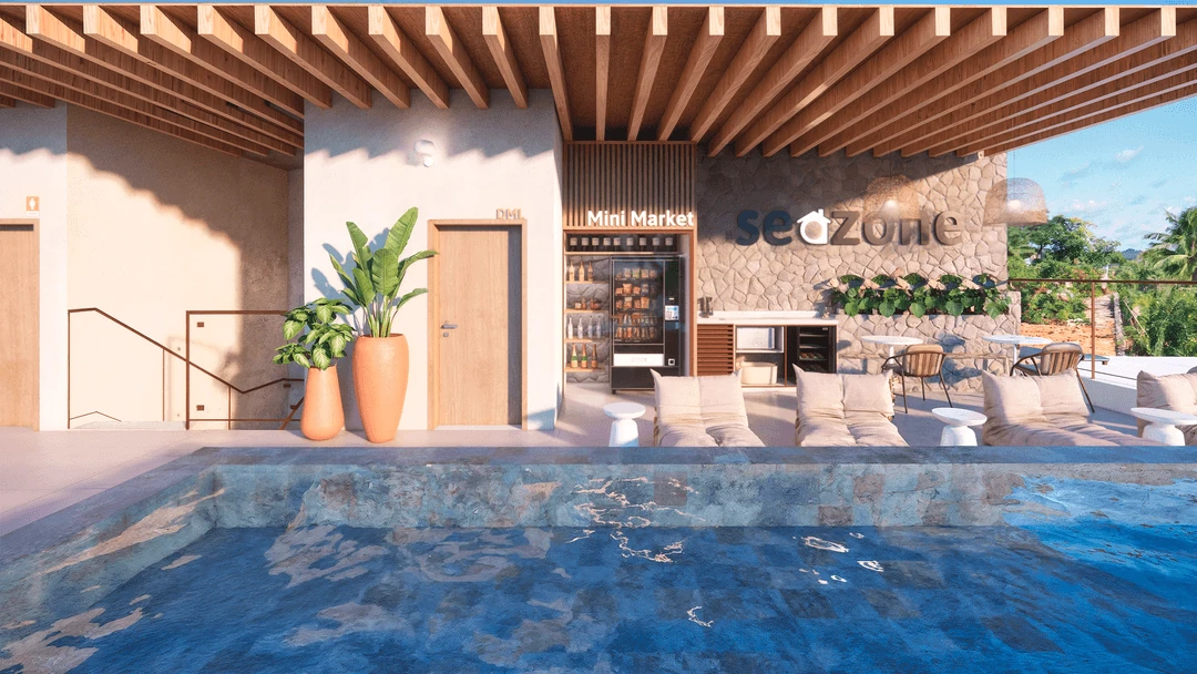 Ambiente da area externa do Itacare Spot